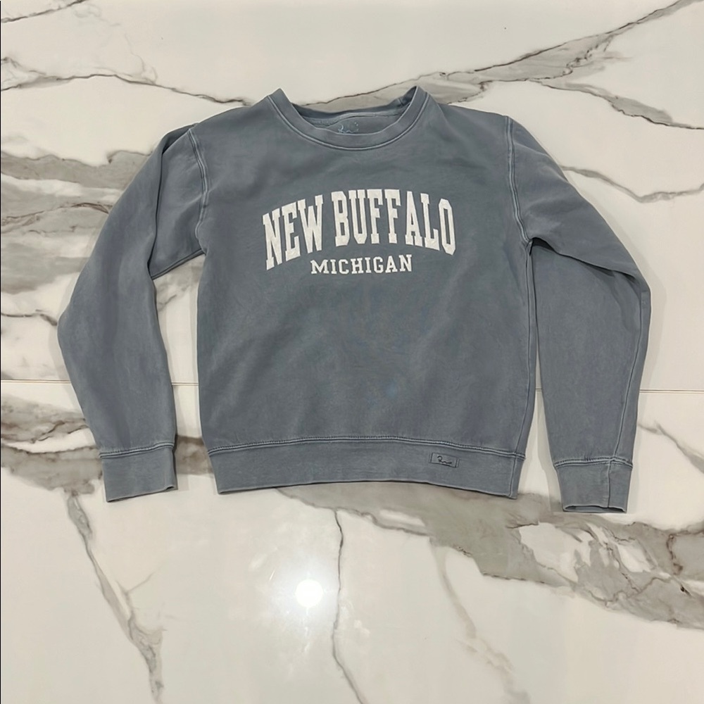 New buffalo Michigan blue crewneck